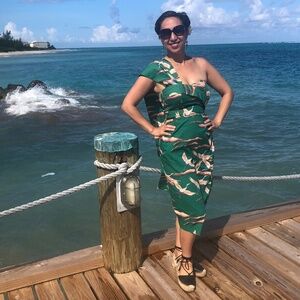 Unique Vintage Alfred Shaheen Cranes Sarong dress